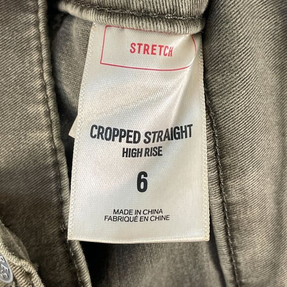 NEW $69 Express Womens 6 Cropped Straight High Rise Stretch Utility Pants - Picture 7 of 11